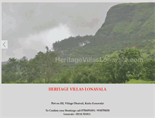Tablet Screenshot of heritagevillaslonavala.com